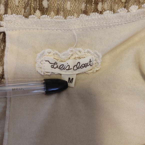 ANTHROPOLOGIE LILI'S CLOSET LACE OVERLAY DRESS, BEIGE/BROWN M - Picture 11 of 12